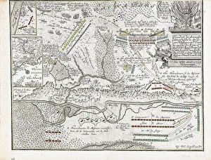 Great Northern War Collection: Map of the Battle of Poltava on 27 June 1709. Artist: Leopold, Joseph Friedrich (1668-1727)