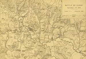 Map of the Battle of Sedan, 1 September 1870, (c1872). Creator: R. Walker