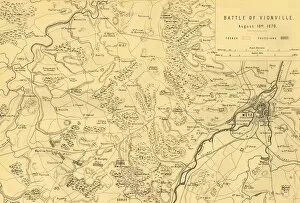 Lorraine Gallery: Map of the Battle of Vionville, 16 August 1870, (c1872). Creator: R. Walker