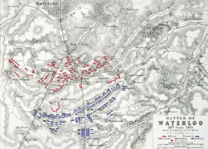Napo Collection: Map of the Battle of Waterloo, 18th June 1815 (19th century)