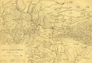 Mackenzie Prints: Map of the Battle of Wissembourg, 4 August 1870, (c1872). Creator: R. Walker