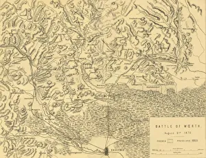 Mackenzie Prints: Map of the Battle of Woerth, 6 August 1870, (c1872). Creator: R. Walker