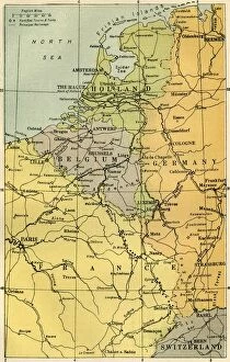 W Stanley Macbean Knight Collection: Map of the Belgian Frontier with Forts, 1919. Creator: Unknown