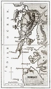'Map of Bombay Area; Notes on Bombay and the Malabar Coast', 1875. Creator: C. B. Low 'Map of Bombay Area; Notes on Bombay and the Malabar Coast', 1875. Creator: C. B. Low