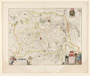 Harpist Prints: Map of Brabant, 1635. Creator: Michael van Langren