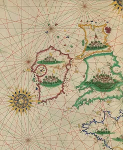 Chart Prints: Map of Britain and Ireland, 10th century AH/AD 16th century. Creator: Unknown