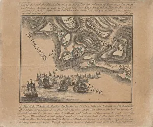 Alexander Suvorov Gallery: Map of the capture of the sea fortress Anapa by Russian troops on the Black Sea in June
