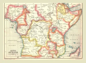 German East Africa Prints: Map of Central Africa, 1902. Creator: Unknown