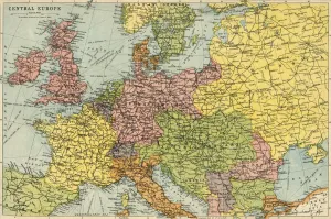 Map of Central Europe, c1914. Creator: John Bartholomew & Son