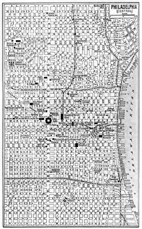 Images Dated 25th August 2009: Map of central Philadelphia, Pennsylvania, USA, c1930s