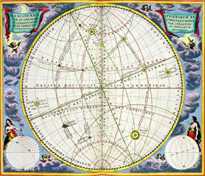 Andreas Prints: Map charting the movement of the Earth and Planets, 1660-1661. Artist: Andreas Cellarius
