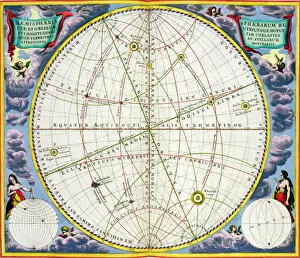 Map charting the movement of the Earth and Planets, 1660-1661. Artist: Andreas Cellarius