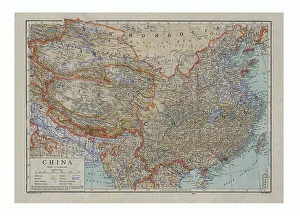 Emery Walker Ltd Prints: Map of China, c1910. Artists: HW Cribb, Emery Walker Ltd