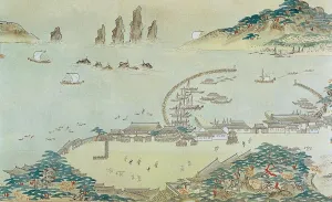 Korea Prints: Map of the Choryang Waegwan and its surrounding area in Busan during the Joseon
