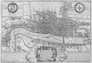 Map of the City of London and City of Westminster in c1600, 1708