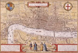 Map of the City of London, Southwark and part of Westminster, 1572
