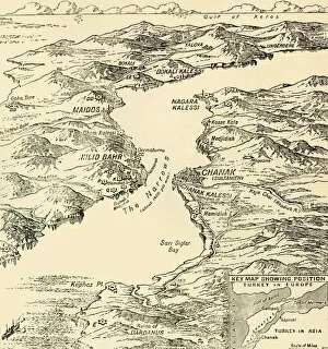 Map of the Dardanelles, First World War, 1915, (c1920). Creator: Unknown