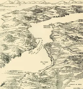Strait Prints: Map of the Dardanelles, First World War, 1915, (c1920). Creator: Unknown