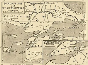 Strait Prints: Map of the Dardanelles and Sea of Marmara, c1914, (1920). Creator: Unknown