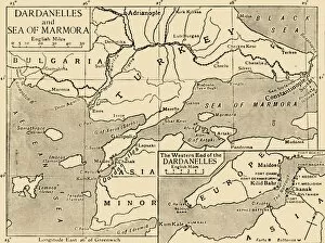 Dardanelles Gallery: Map of the Dardanelles and Sea of Marmara, c1914, (1920). Creator: Unknown