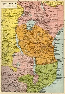 Occupied Territory Gallery: Map of East Africa, First World War, (c1920). Creator: John Bartholomew & Son