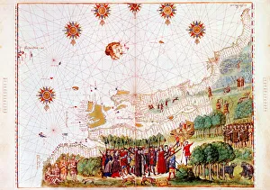 North America Prints: Map of the east coast of North America, early 16th century