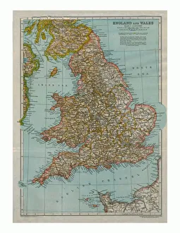Gull Engraving Co Prints: Map of England and Wales, c1910. Artist: Gull Engraving Company