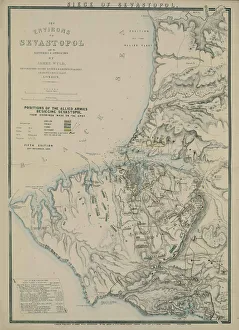 Batteries Prints: Map of the Environs of Sevastopol, 1854. Artist: Wyld, James (1812-1887)