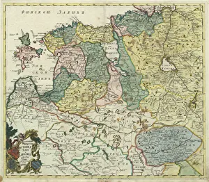 Saint Petersburg Prints: Map of Estonia and Livonia, 1745. Artist: Anonymous master