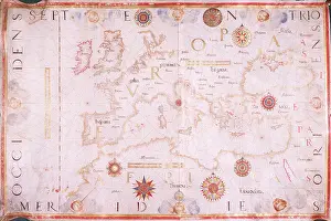 Mapmaking Prints: Map of Europe, 1570. Creator: Diego Homem