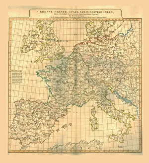 Map of Europe, 1821. Creator: Unknown