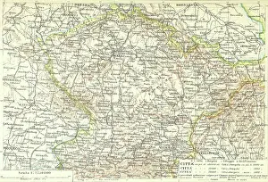 Prague Stredocesky Czech Republic Prints: Map of part of Europe, 1898. Creator: Unknown