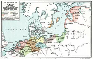 Merchant Gallery: Map of the extent of the Hanseatic League in about 1400