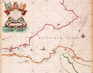 Mapmaking Prints: Map of the Firth of Forth, 1689. Creator: Greenvile Collins