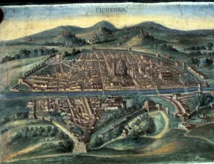 Tuscany Collection: Map of Florence, 15th century
