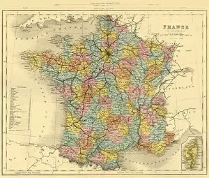 Bay Of Biscay Collection: Map of France, c1872. Creator: Unknown
