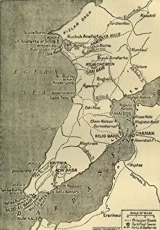 Caxton Pulishing Company Lim Collection: Map of the Gallipoli Peninsula, 1919. Creator: George Philip & Son Ltd