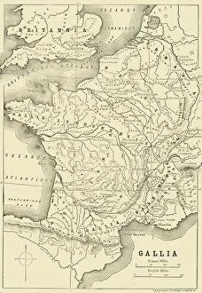 Gaul Prints: Map of Gaul and Part of Britain, 1890. Creator: Unknown