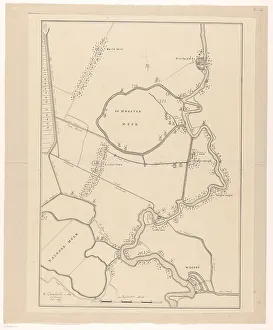 Windmills Prints: Map of a part of the Gooi, 1636-1799. Creator: Cornelis Danckerts de Ry