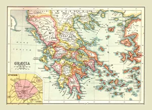 Ionian Sea Prints: Map of Graecia, (1902). Creator: Unknown