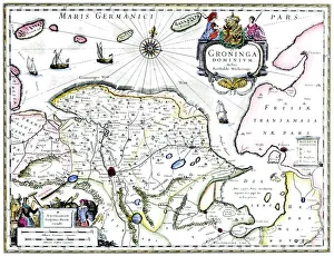 Images Dated 18th February 2009: Map of Groningen, Netherlands, 17th century
