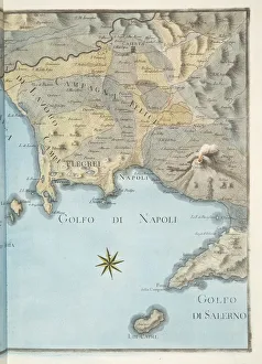 Capri Prints: Map of the Gulf of Naples and surrounding area, 1776