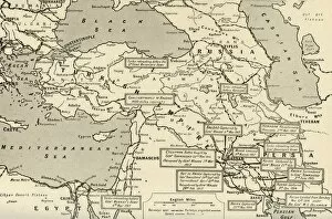Amalgamated Press Gallery: Map of Two and a Half Years Campaign in Mesopotamia, 1917. Creator: Unknown
