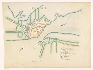 Measurements Prints: Map of Hasselt fortress, c.1650-c.1799. Creator: Anon