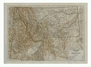 Map of Idaho and Montana, USA, c1910s. Artist: Emery Walker Ltd