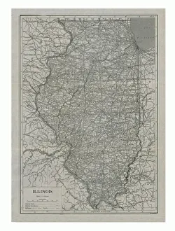 Sir Emery Walker Prints: Map of Illinois, USA, c1910s. Artist: Emery Walker Ltd