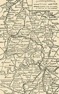Limited Prints: Map To Illustrate the Battle of the Somme, (1919). Creator: George Philip & Son Ltd