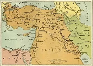 Caspian Sea Gallery: Map to Illustrate the Mesopotamian Expedition, 1919. Creator: George Philip & Son Ltd