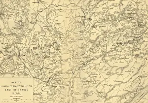 Adversary Collection: Map to Illustrate Operations in the East of France 1870-71, c1872. Creator: R. Walker