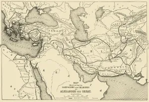 Arabia Prints: Map Illustrating the Campaigns and Marches of Alexander the Great, 1890. Creator: Unknown